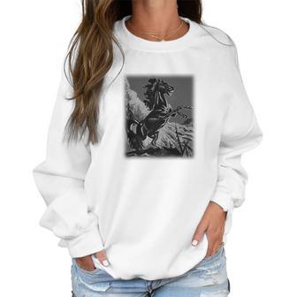 Black Horse Rearing Stallion Women Sweatshirt | Favorety AU