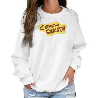 Cow And Chicken Logo Color Women Sweatshirt | Favorety