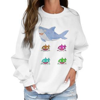 Cute Daddy Shark And Sons Best Christmas Gifts For Dad Women Sweatshirt | Favorety DE