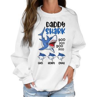 Daddy Shark Family Name Best Christmas Gifts For Dad Women Sweatshirt | Favorety AU