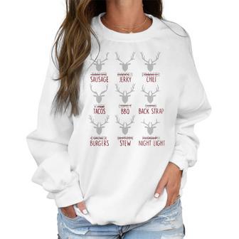 Deer Dasher Sausage Dancer Jerky Prancer Chili Tacos Christmas Shirt Women Sweatshirt | Favorety