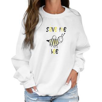 Designed By Kids Save The Bee Nature Protection Gift Women Sweatshirt | Favorety DE