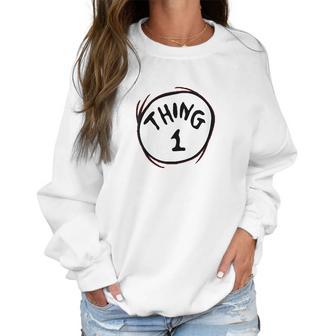 Womens Dr Seuss Thing 1 Emblem Women Sweatshirt | Favorety