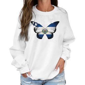 El Salvador Flag Salvadoran Flag Butterfly Women Sweatshirt | Favorety DE