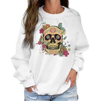 Floral Sugar Skull Dia De Los Muertos Dead Women Girl Women Sweatshirt | Favorety