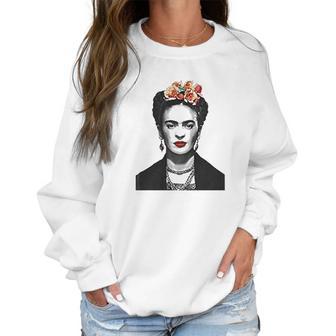 Frida Kahlo With Flowers Poster Artwork Women Sweatshirt | Favorety UK