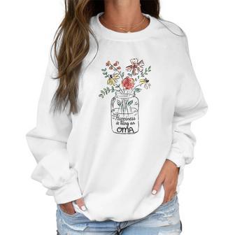 Happiness Is Being Oma Life Flower Artgrandma Women Sweatshirt | Favorety UK