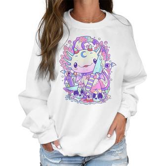 Kawaii Pastel Goth Cute And Creepy Axolotl Knife V2 Men Women T-Shirt Graphic Print Casual Unisex Tee Women Sweatshirt | Favorety DE