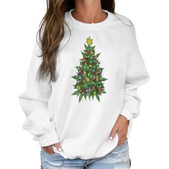 Marijuana Christmas Tree Women Sweatshirt | Favorety AU