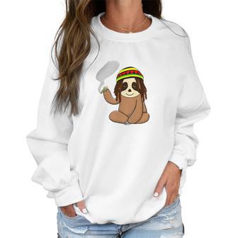 Marijuana Sloth Weed Smoker Jamaican Funny 420 Gifts Women Sweatshirt | Favorety AU