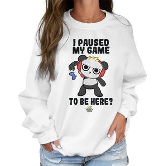 Ryans World Combo Panda I Paused My Game To Be Here Boys Women Sweatshirt | Favorety