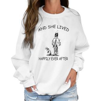 And She Lived Happily Ever After Funny Horse Dogs Women Sweatshirt | Favorety