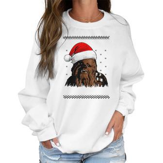 Star Wars Chewie Santa Hat Ugly Christmas Sweater T-Shirt Women Sweatshirt | Favorety DE