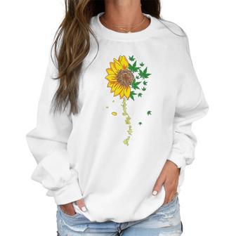 Sunflower Marijuana Cannabis Stoner Weed You Are My Sunshine Women Sweatshirt | Favorety