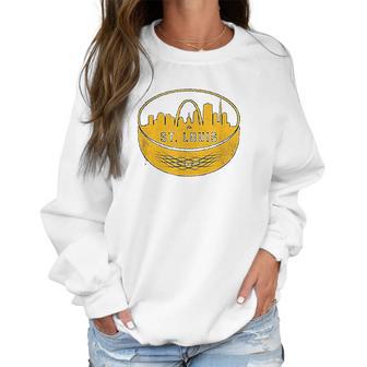 Vintage St Louis Missouri Cityscape Hockey Retro Women Sweatshirt | Favorety CA