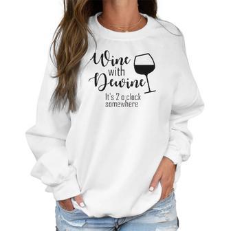 Wine With Dewine Wine Ohio Tumbler Women Sweatshirt | Favorety UK