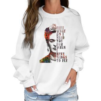 I Have Wing To Fly Frida Kahlo Women Empowerment Inspiring Women Sweatshirt | Favorety AU