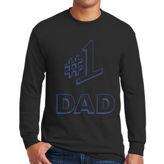 1 Dad Number One Logo Men Long Sleeve Tshirt | Favorety CA