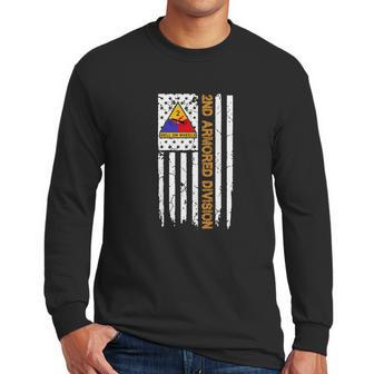 2Nd Armored Division American Flag Tshirt Men Long Sleeve Tshirt | Favorety UK