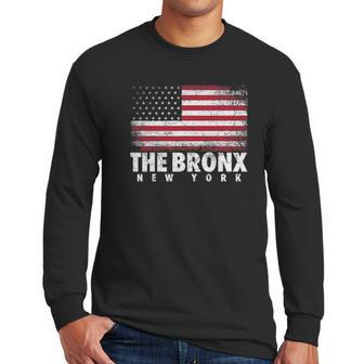 4Th Of July Gift The Bronx New York Ny American Flag Usa Men Long Sleeve Tshirt | Favorety DE