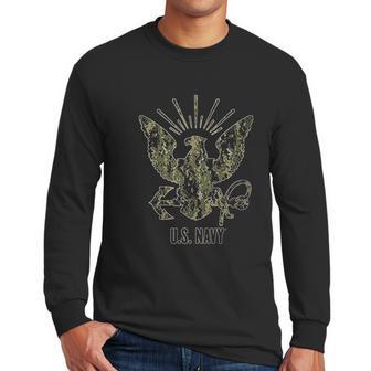 762 Design Usn Type3 Camouflage Eagle Heather Black Men Long Sleeve Tshirt | Favorety DE