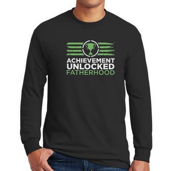 Achievement Unlocked Fatherhood Future Gamer Daddy Men Long Sleeve Tshirt | Favorety AU