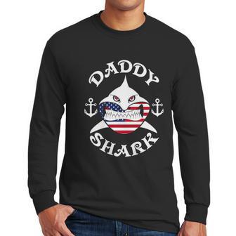 American Daddy Shark Under The Water Men Long Sleeve Tshirt | Favorety