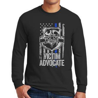 American Flag Blue Thin Line Apparel Advocate Police Men Long Sleeve Tshirt | Favorety UK