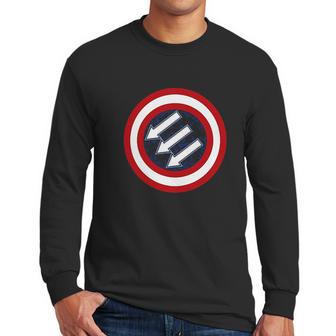 American Iron Front Retro Vintage Symbol Usa Flag Men Long Sleeve Tshirt | Favorety CA