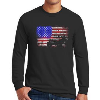 American Us Flag Jeep Men Long Sleeve Tshirt | Favorety UK