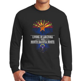 Arizona Home North Dakota Roots State Tree Flag Gift Men Long Sleeve Tshirt | Favorety AU