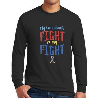 Autism Awareness Autistic Grandsons Fight Grandparent Men Long Sleeve Tshirt | Favorety AU