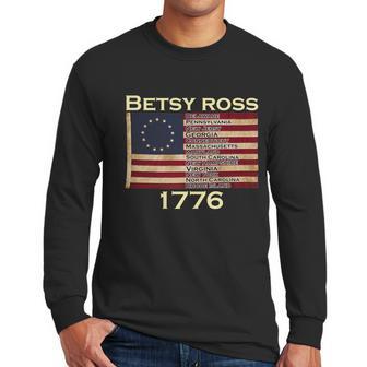 Betty Ross Original Colonies Flag Men Long Sleeve Tshirt | Favorety CA