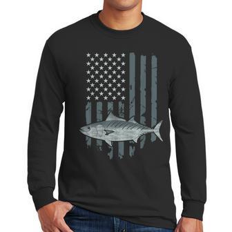 Bonito Fishing Vintage American Flag Tuna Skipjack Fisherman Men Long Sleeve Tshirt | Favorety UK