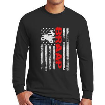 Braap Vintage Usa American Flag Quad Bike Atv Gift Funny Gift Graphic Design Printed Casual Daily Basic Men Long Sleeve Tshirt | Favorety