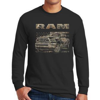 Buck Wear Ram 18 Camo Flag 5 Oz Range Men Long Sleeve Tshirt | Favorety AU