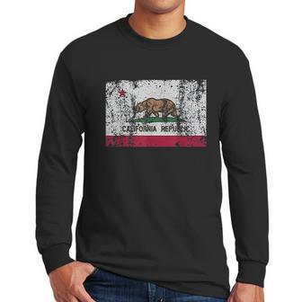 California Flag Republic Vintage Retro Official Bear Men Long Sleeve Tshirt | Favorety UK