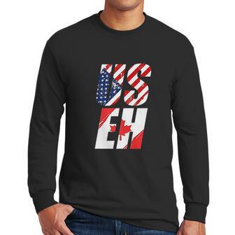 Canada Usa Flag Useh Canadian Flag Men Long Sleeve Tshirt | Favorety DE