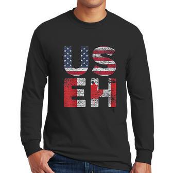 Canadian Pride American Usa Useh Us Flag Canada Men Long Sleeve Tshirt | Favorety AU