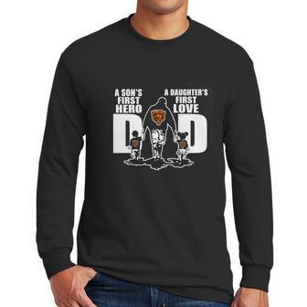 Chicago Bear Dad A Son’S First Hero A Daughter’S First Love Shirt Men Long Sleeve Tshirt | Favorety