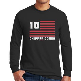 Chipper Jones Flag Stripes Men Long Sleeve Tshirt | Favorety UK