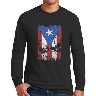 Cock Fight Gallos Gallero Fighting Rooster Puerto Rico Flag Men Long Sleeve Tshirt | Favorety DE