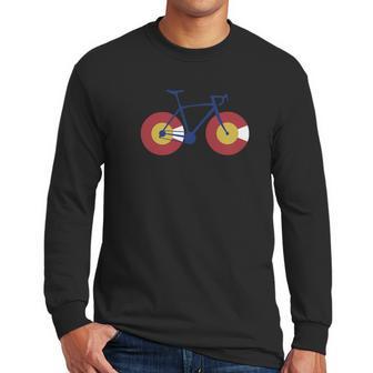 Colorado Flag Bicycle Men Long Sleeve Tshirt | Favorety AU