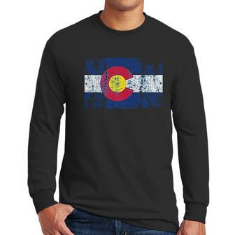 Colorado Flag Vintage Retro Style Men Long Sleeve Tshirt | Favorety CA