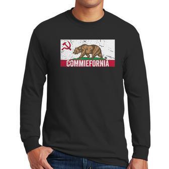 Commiefornia Funny Anti Marxist Communist California Flag Men Long Sleeve Tshirt | Favorety AU