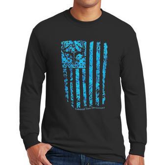 Country Life Outfitters Blue Camo American Flag Black Men Long Sleeve Tshirt | Favorety AU