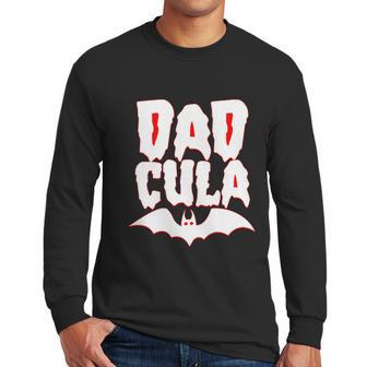 Cute Halloween Funny Halloween Day Dadcula Dracula Men Long Sleeve Tshirt | Favorety UK