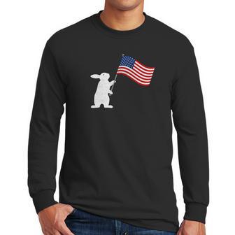 Cute Rabbit Usa Flag World War Champs July 4Th Men Long Sleeve Tshirt | Favorety AU