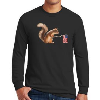 Cute Squirrel Usa Flag World War Champs July 4Th Men Long Sleeve Tshirt | Favorety CA