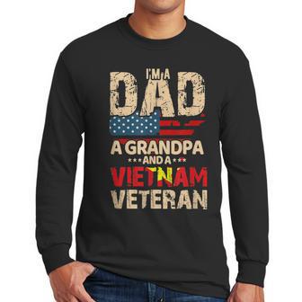 Dad Grandpa Husband Us Flag Vietnam Veteran Father Day Men Long Sleeve Tshirt | Favorety AU